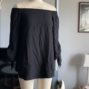 Club Monaco off the shoulder black blouse.